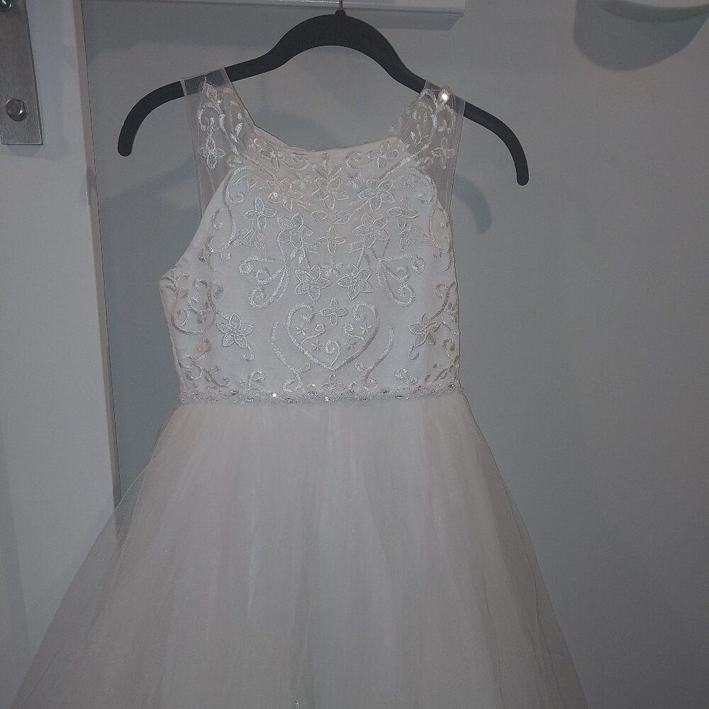 Girls Cream formal dress 10